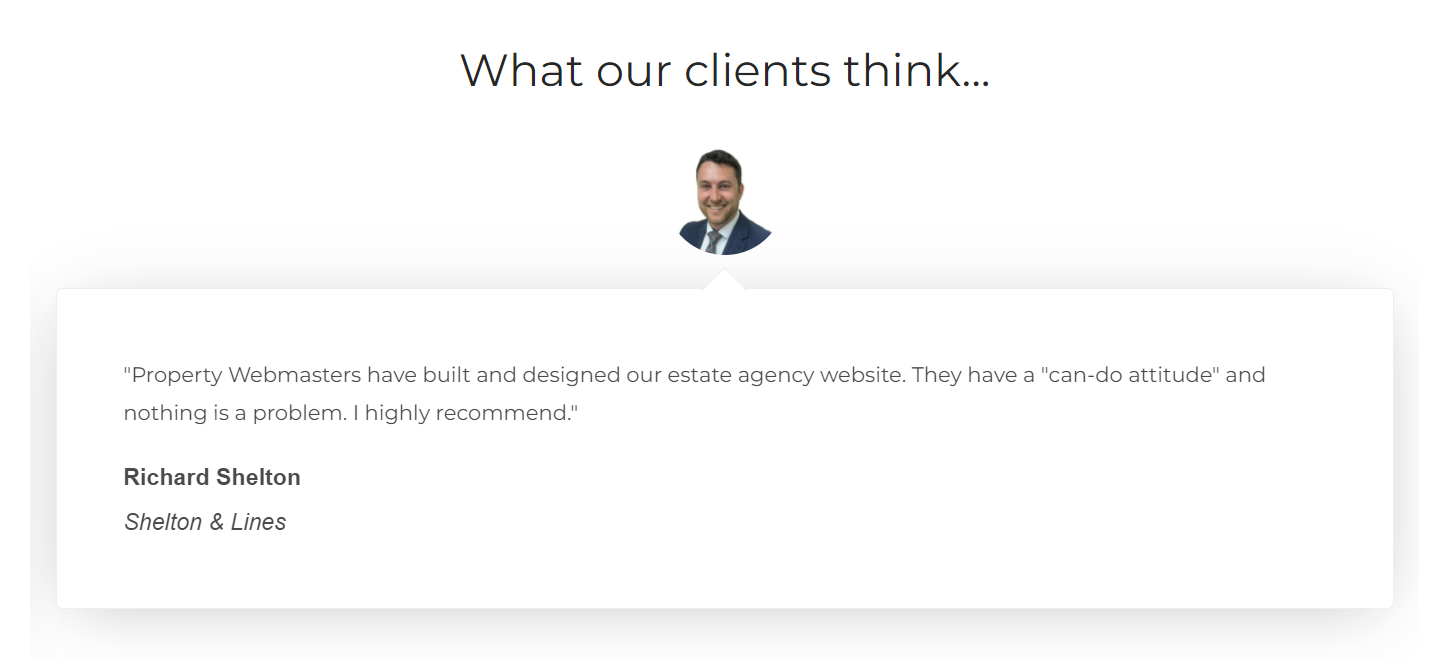 WHAT CLIENTS THINK PROPERTY WEBMASTERS